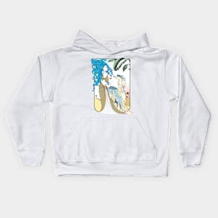 AFGHAN HOUND. Blue Domino  Afghan with blue haired goddess. Kids Hoodie